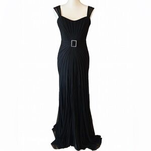 JS Collections Elegant Black Maxi Dress